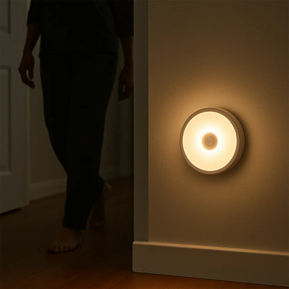 Round Shape  LED Motion Sensor Induction Led Light (1 Pc)